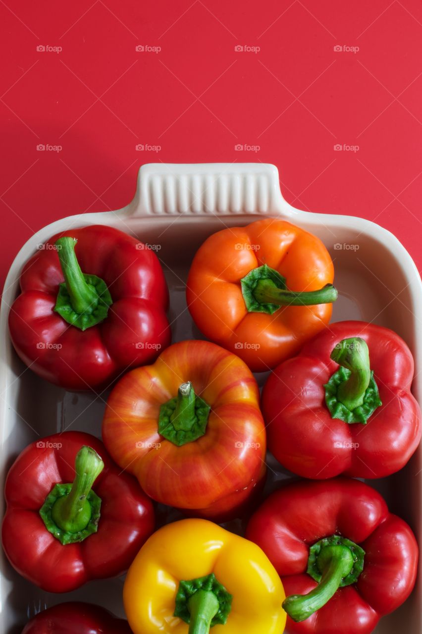 Red Power! The world of bell peppers. Aren’t they photogenic? We stuffed it and cooked afterwards! Delicious!