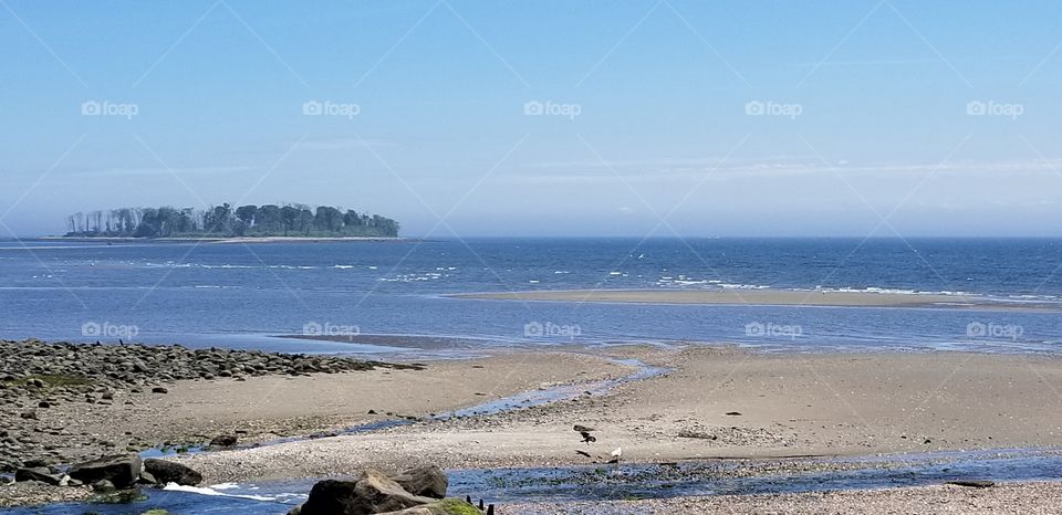 Charles Island low tide beach shoreline