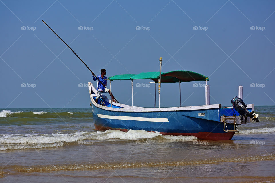 fishing boat in a beach