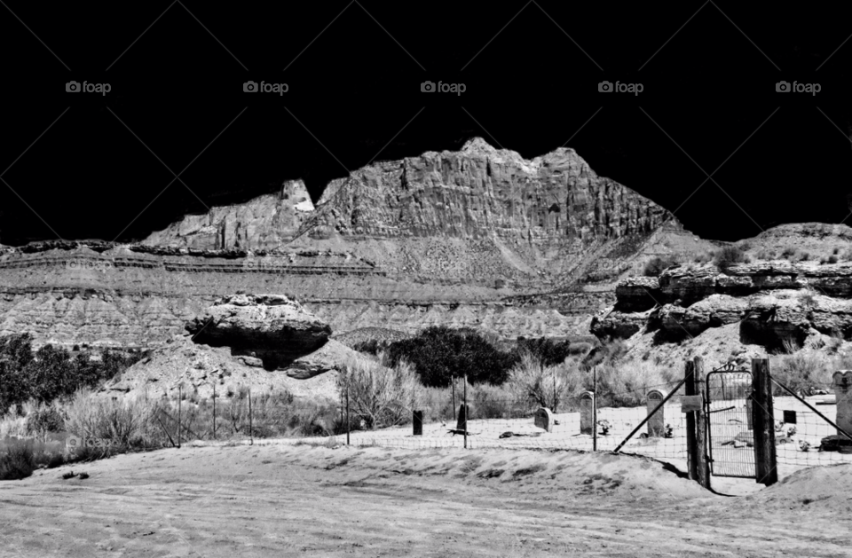 desert black and white rock lonely by landon