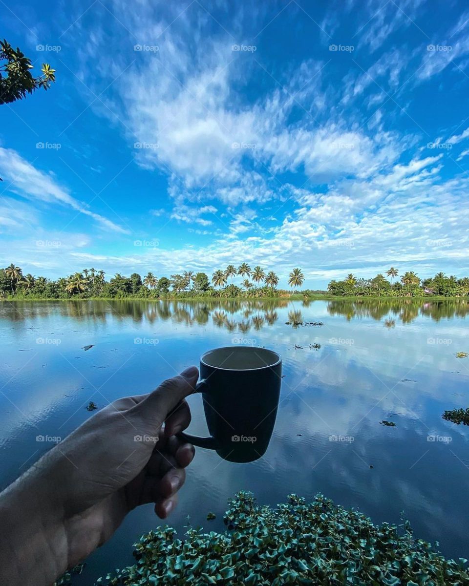 tea with one helluva view