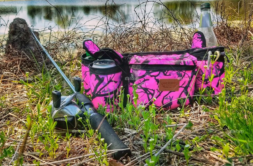 Pink Fanny Pack & Fishing Pole from the Ground Up