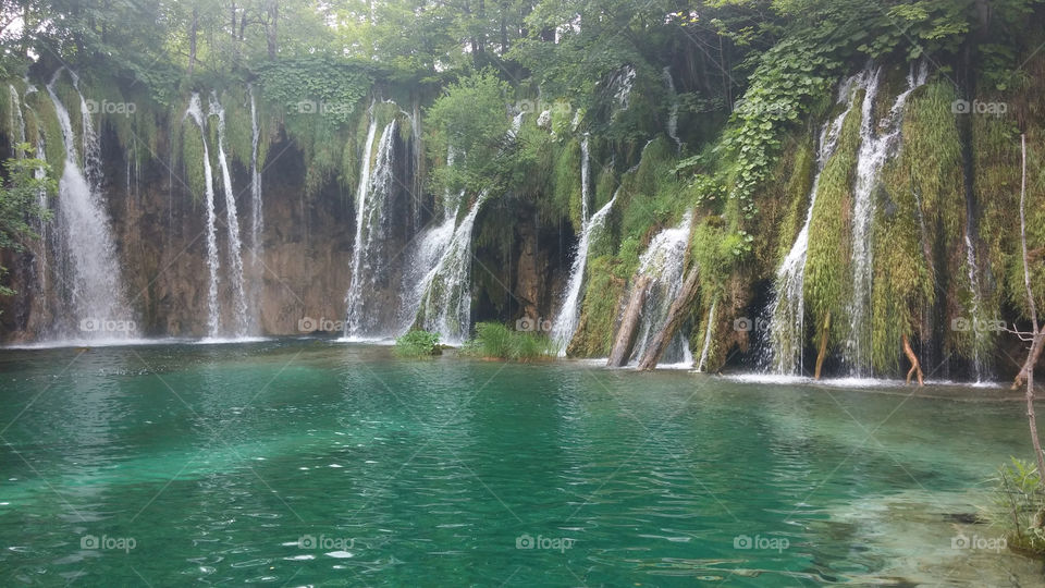 Bunch of little waterfalls in plitvice lake national park