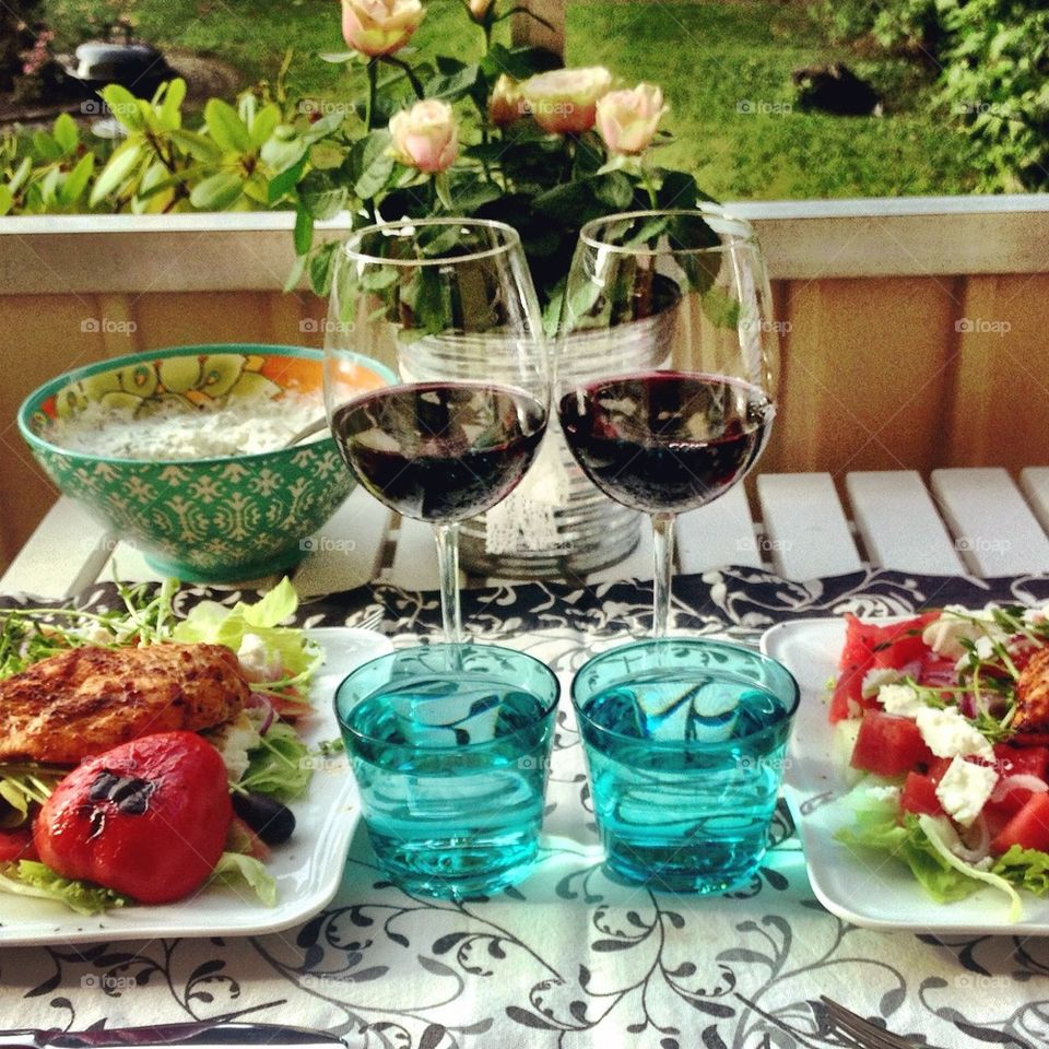 Dinner at the balcony 