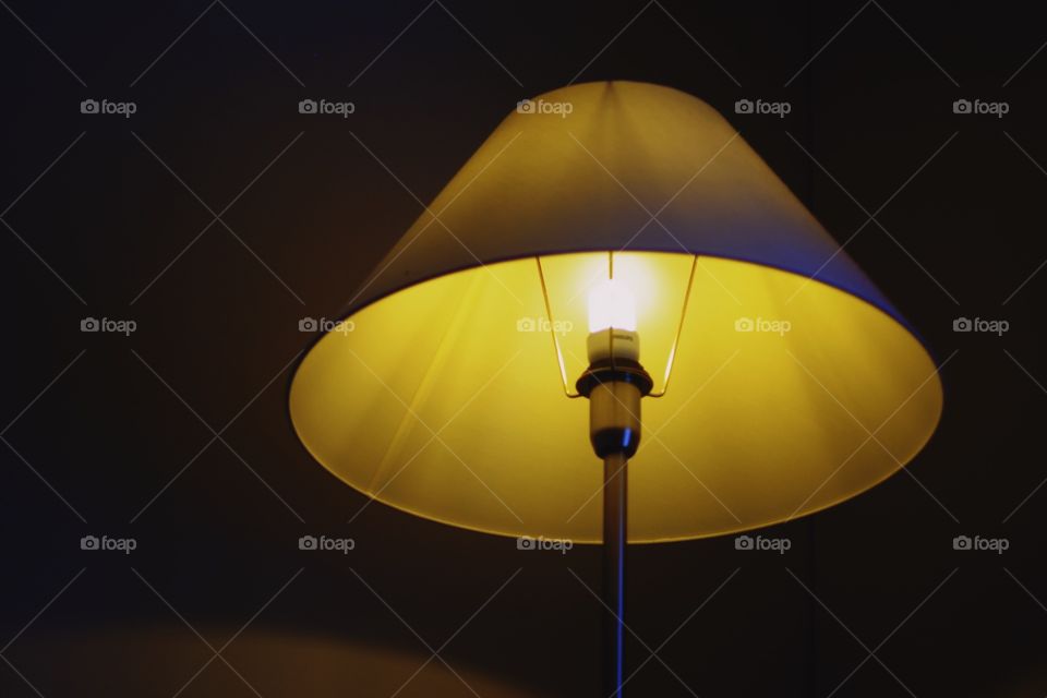 A sleeping lamp in a hotel room. 