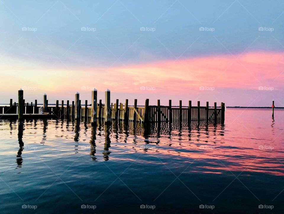 vivid pink sunset over the indian river in sebastian florida