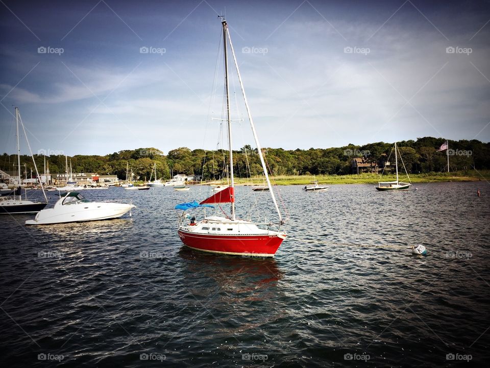Red sailboat