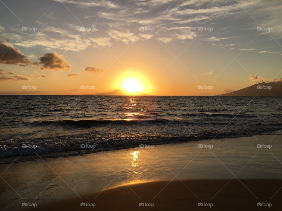 View of sunset at beach