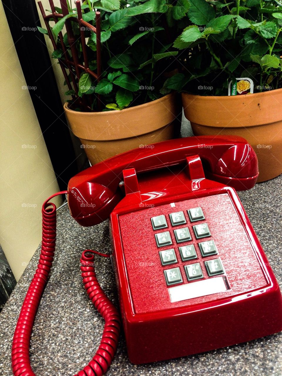 Red vintage phone