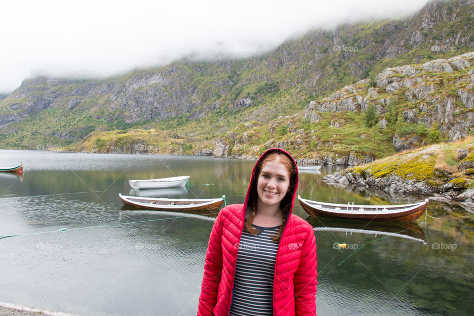 My wife in the lofoten islands