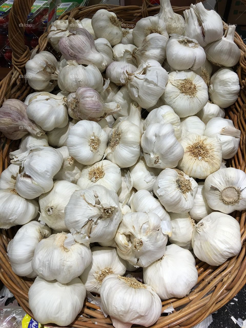 Full frame of garlic