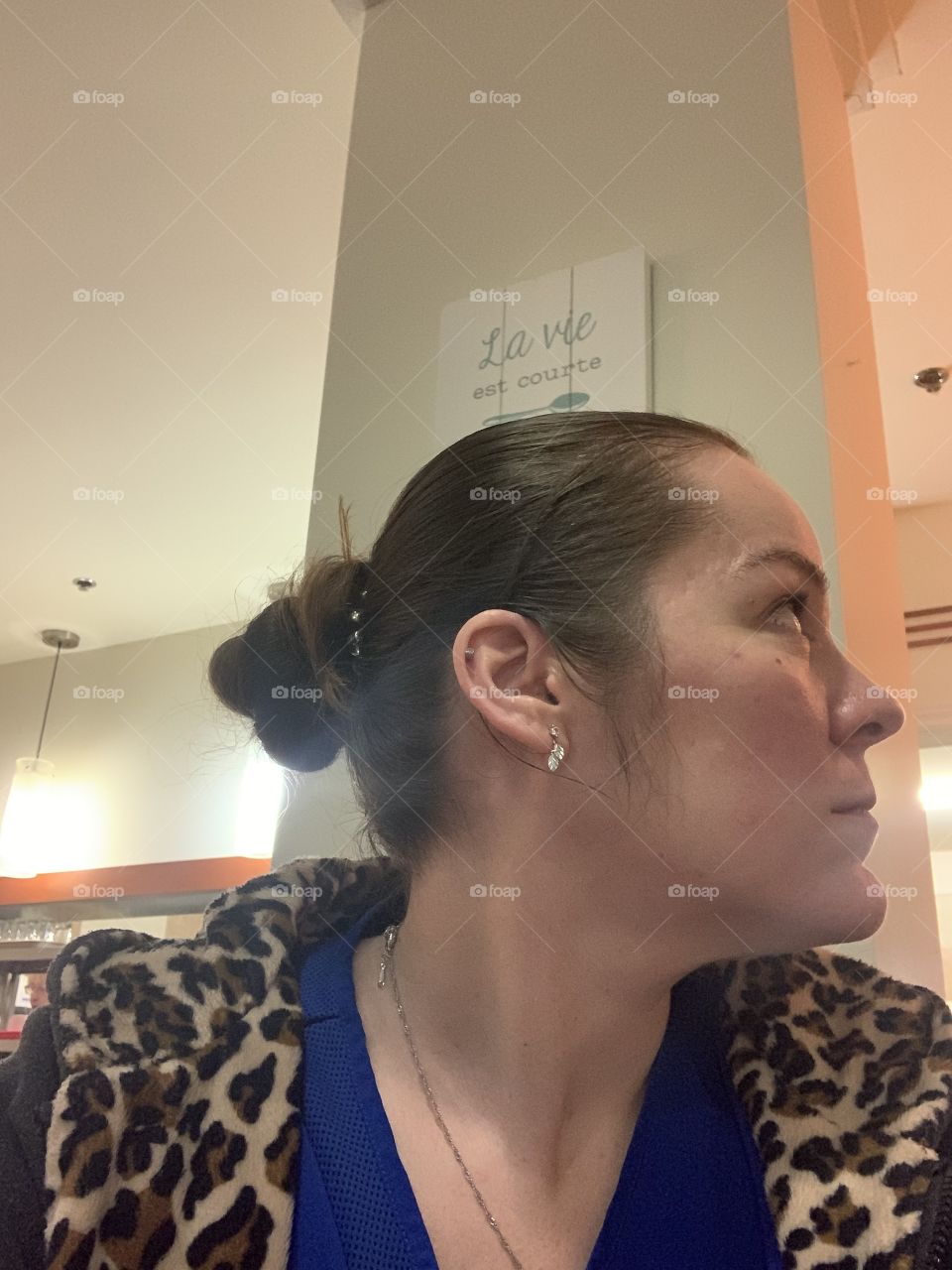 Looking at something 