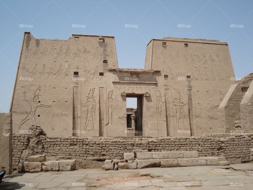 Hieroglyphs on walls of karnak temple