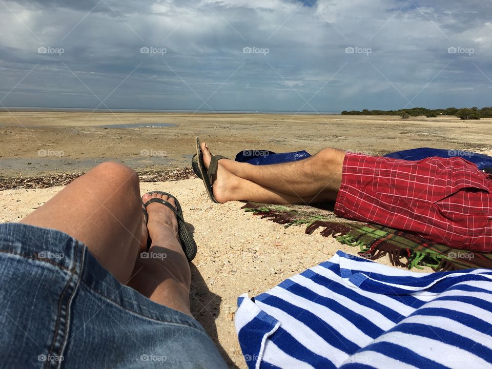 My point of view while lounging on a south Australian beach at low tide 