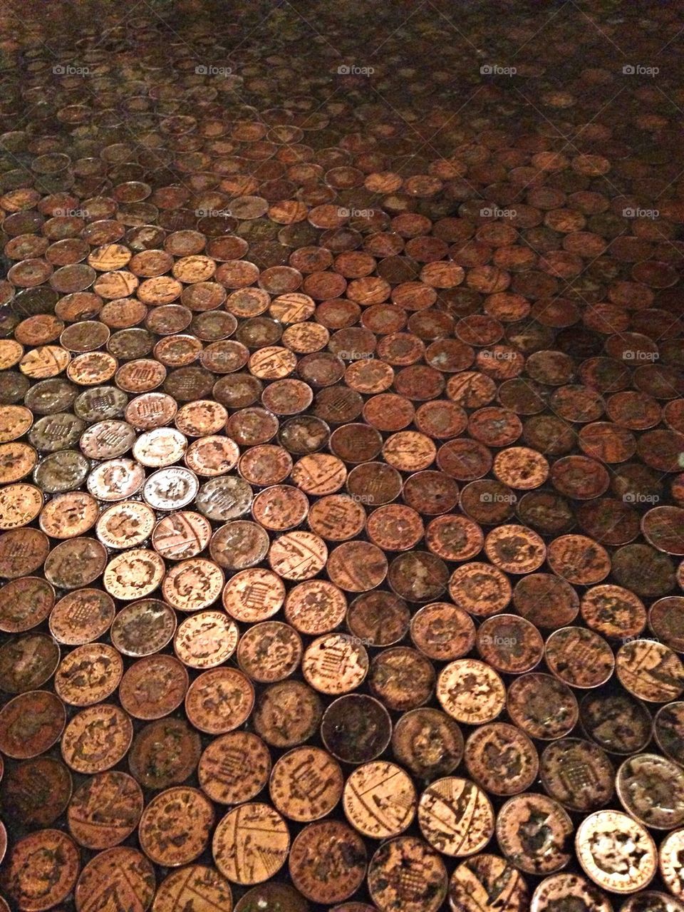Floor full of pennies