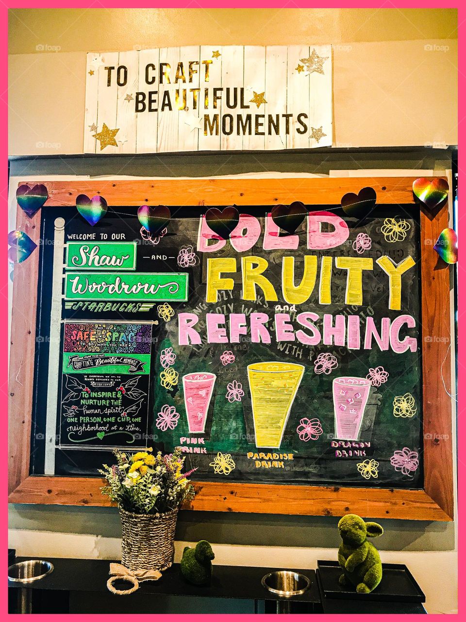 Starbucks inspirational board.