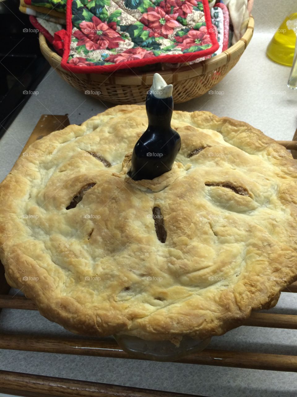 Apple Pie. Pie with pie bird