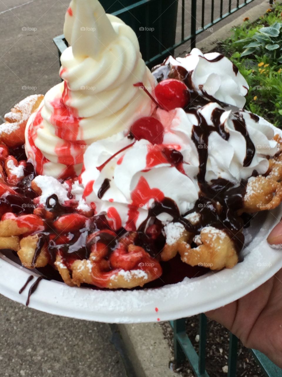 cake recipe funnel cake sundae