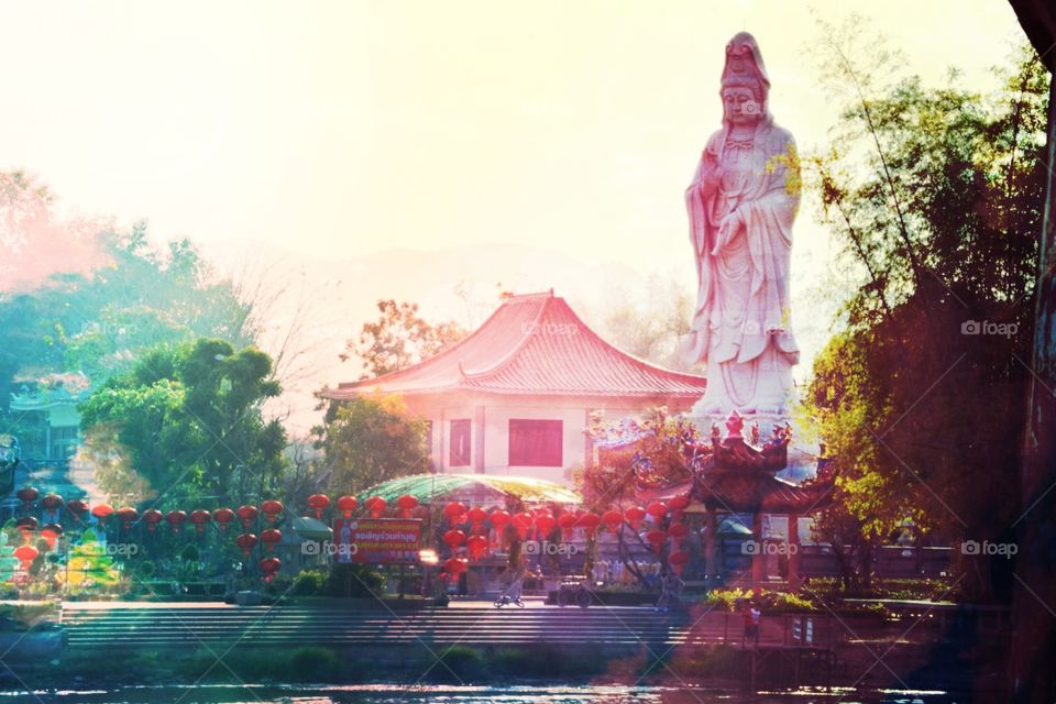 statue. Worship Goddess Kuan