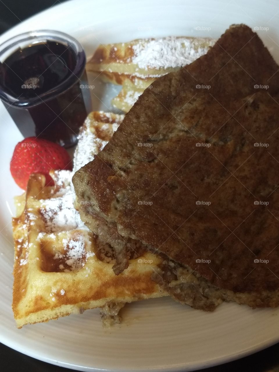 waffles with scrapple for breakfast at diner