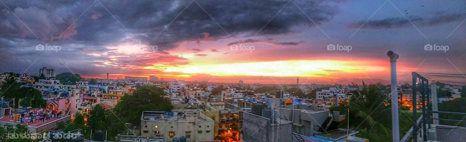 this is Bangalore City.evening sunset time taken pic