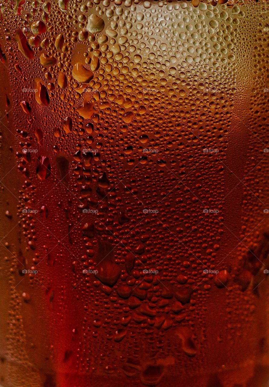 Water dots in a glass.