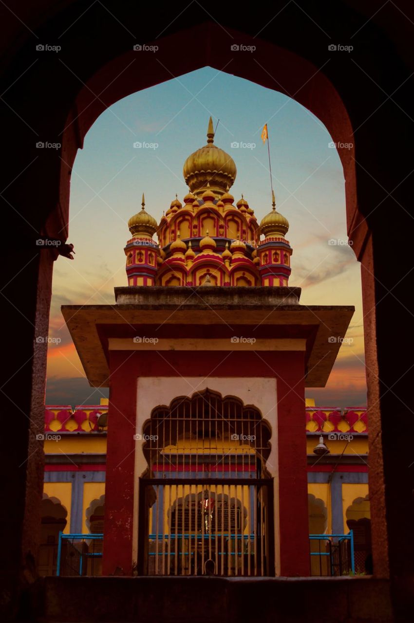 I described this photo indian rural areas and temple