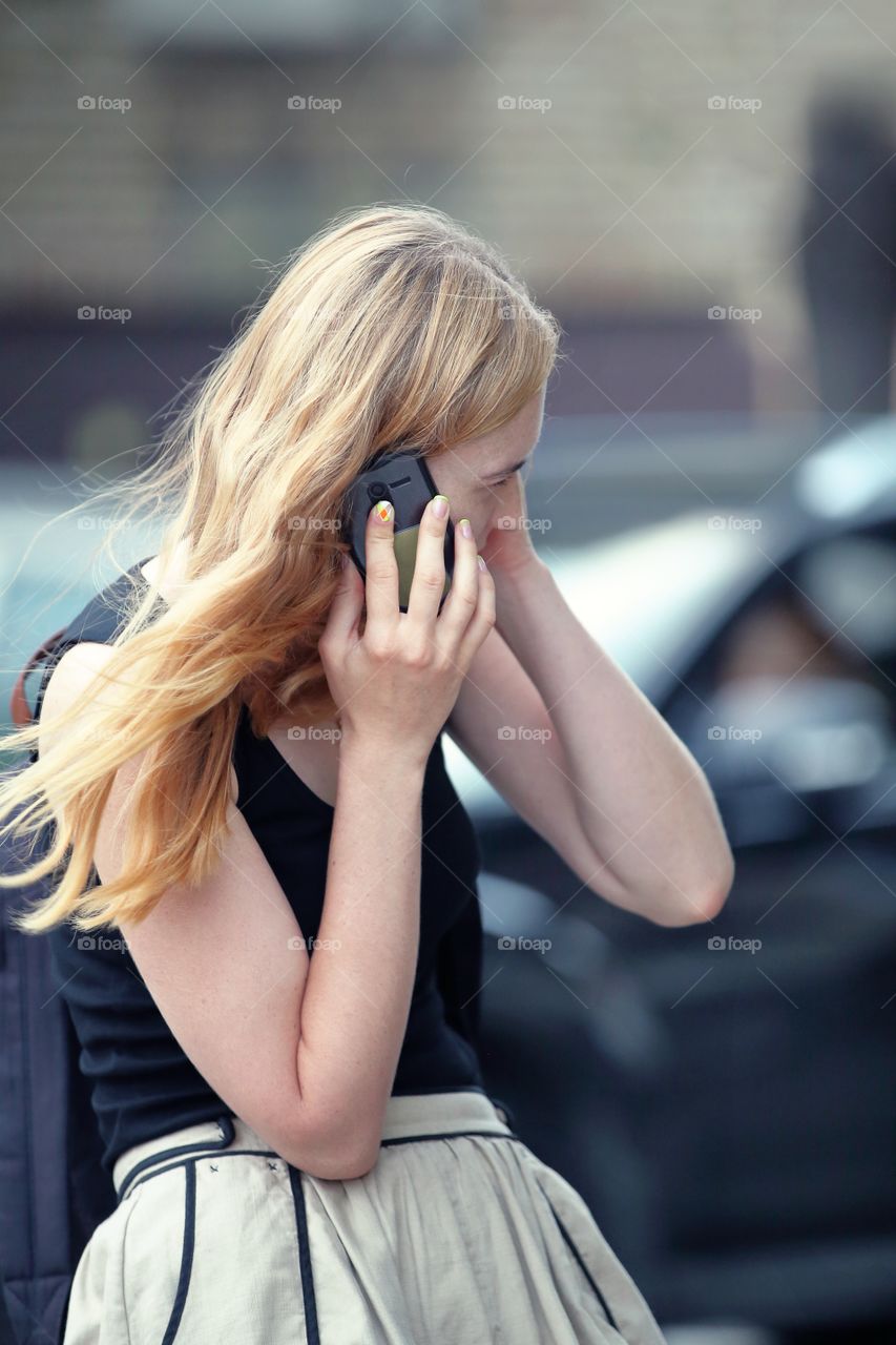 Girl talking on the phone 