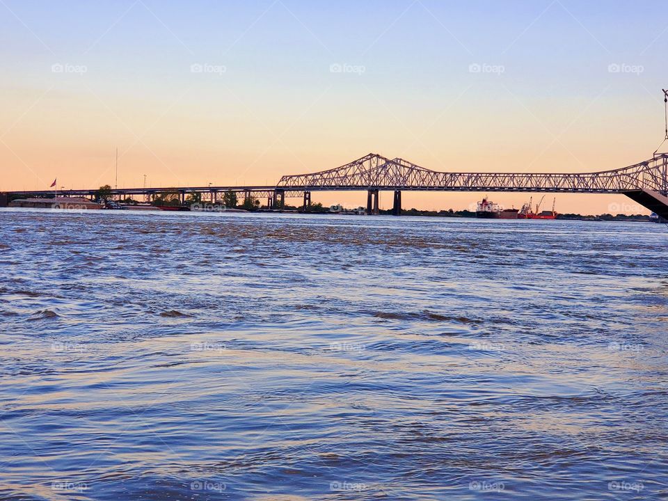 sunset on the Mississippi