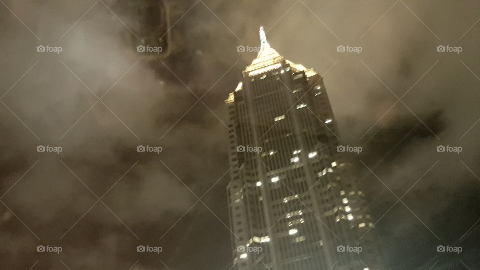 Cloudy tower