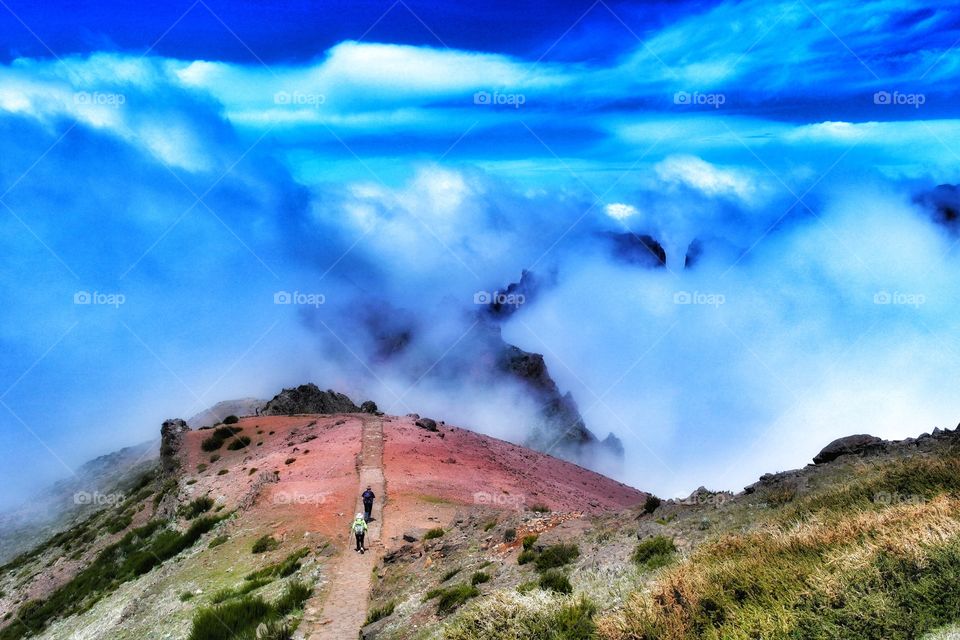 Clouds over a mountain range