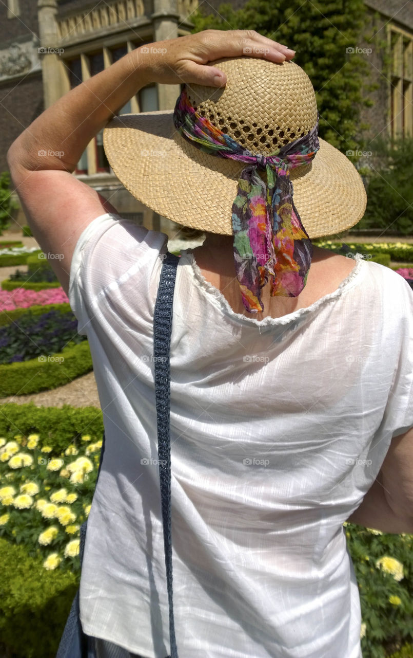 Woman. Straw hat