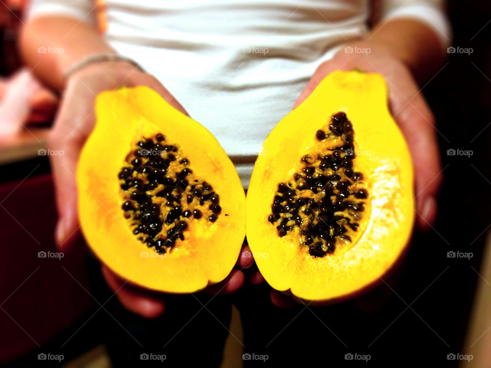 yellow seeds fruit papaya by bsa