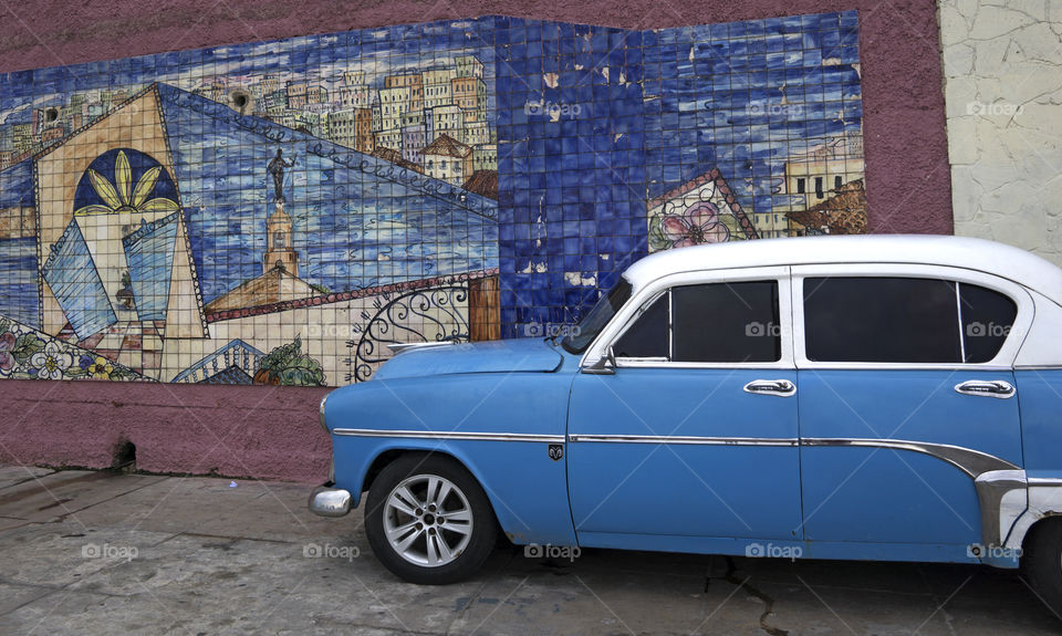 Colorful Havana, Cuba. Vintage cars.