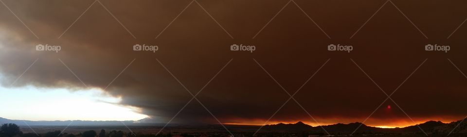 Blue cut fire viewed from Apple Valley