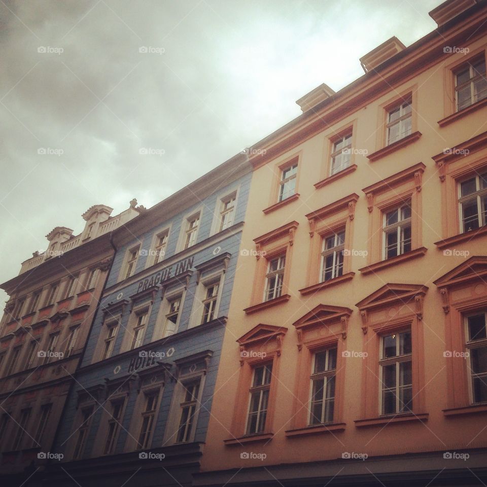 Prague Architecture . Beautiful buildings near Old Town Square in Prague, Czech Republic. 
