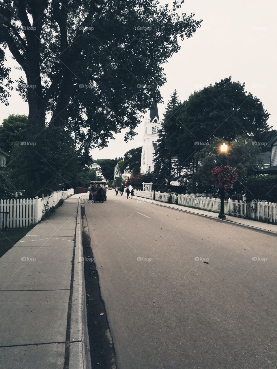 Empty streets of Mackinac Island