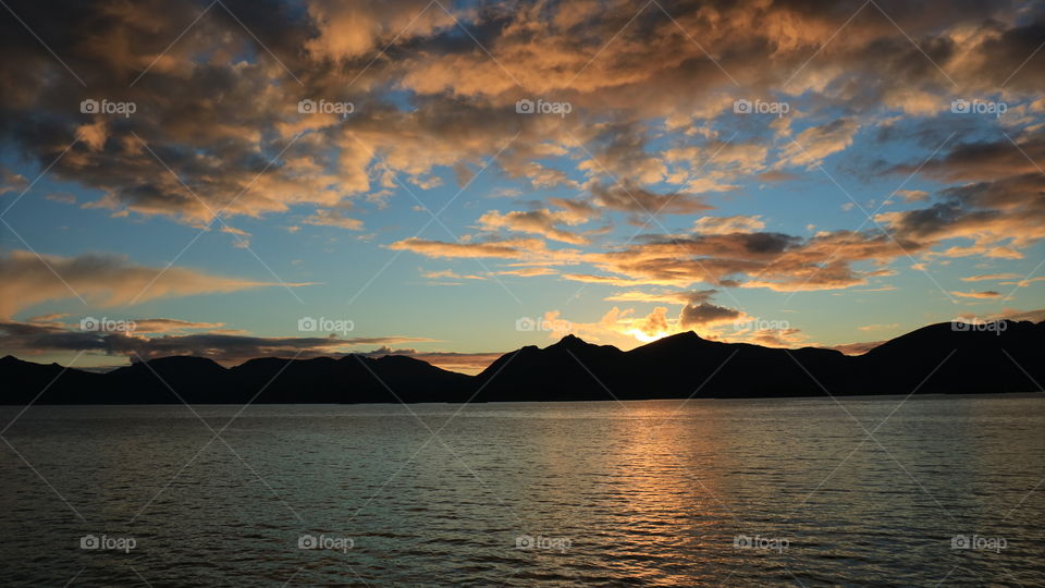 Sunset at the north sweden archipelago