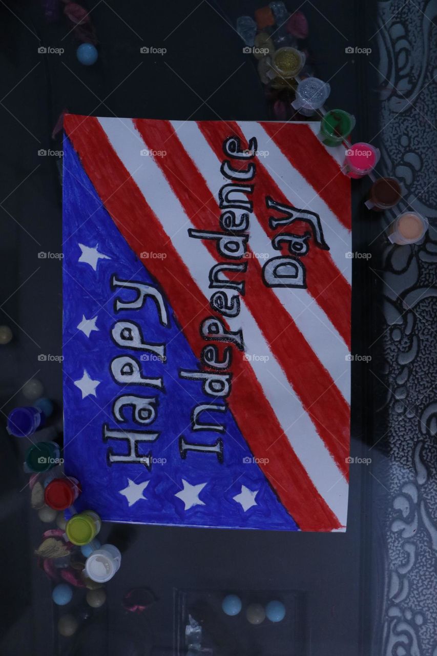 making painting to celebrate freedom of america