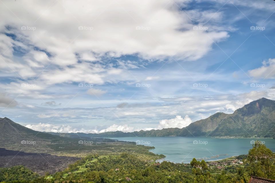 The majestic and enchanting Lake Batur in Kintamani Bali, Indonesia