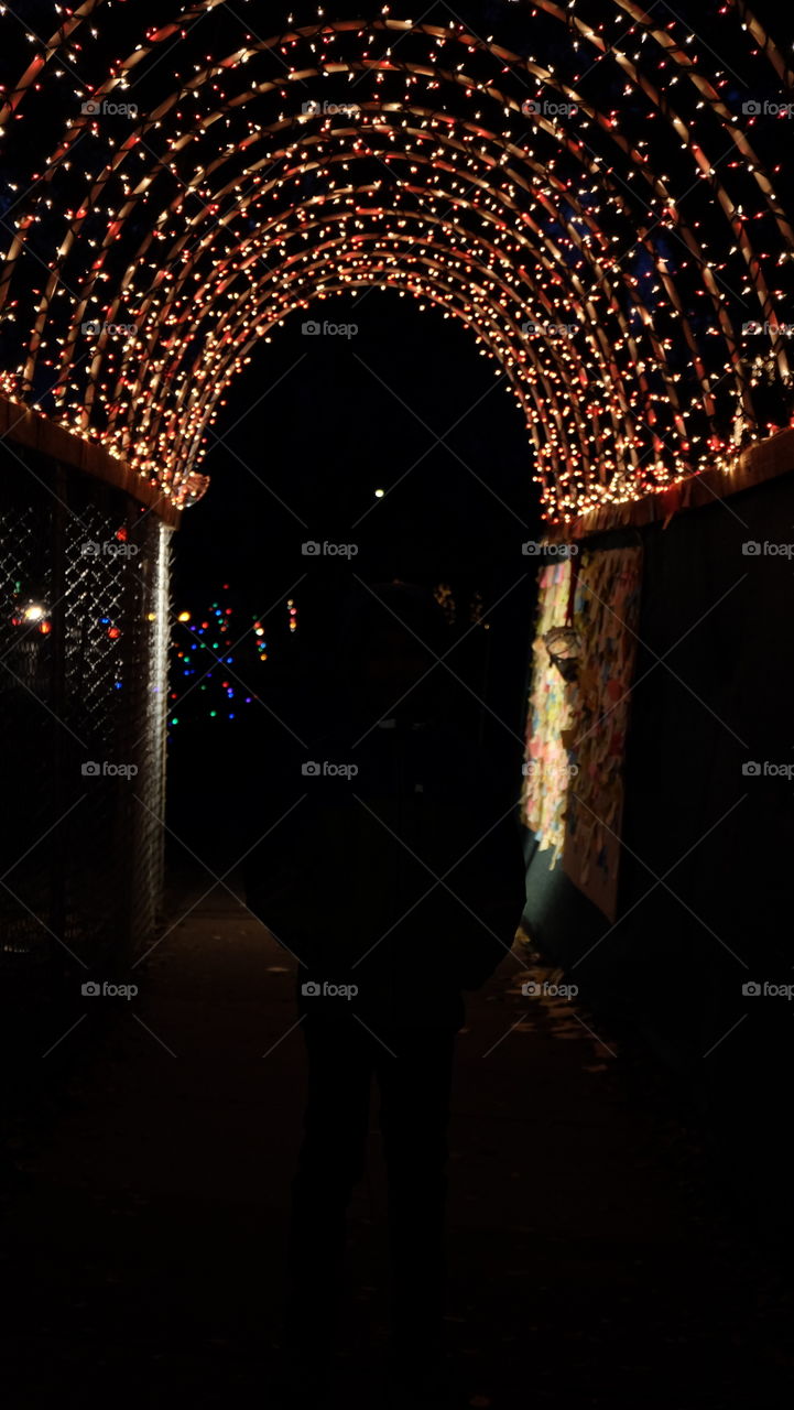 Celebration and decoration with lights at night