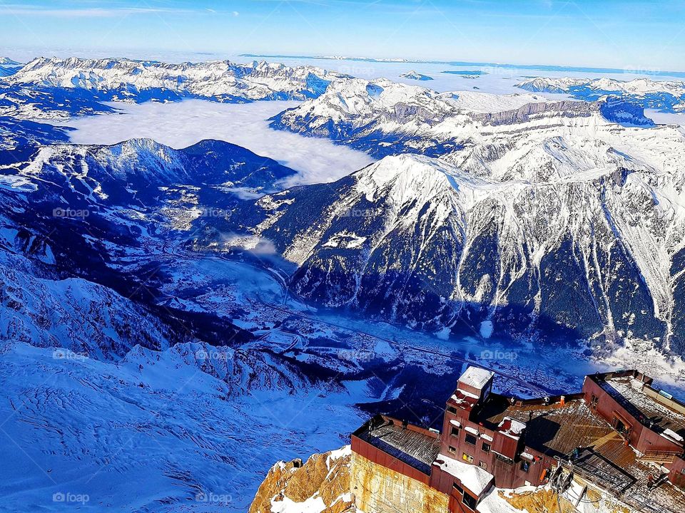 Aerial view of the French Alps! 🇨🇵☃️🏔