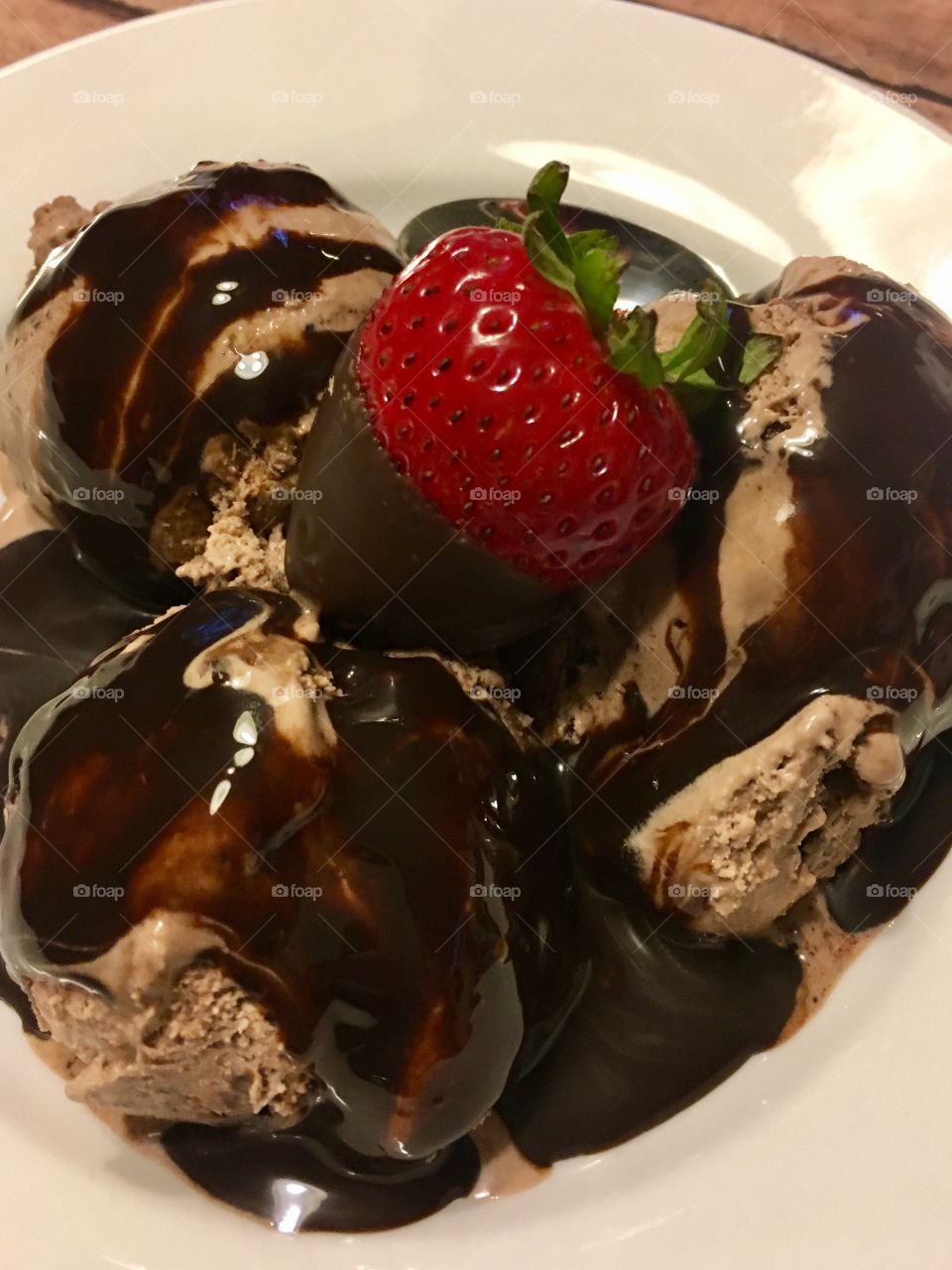 High angle view of chocolate with strawberry