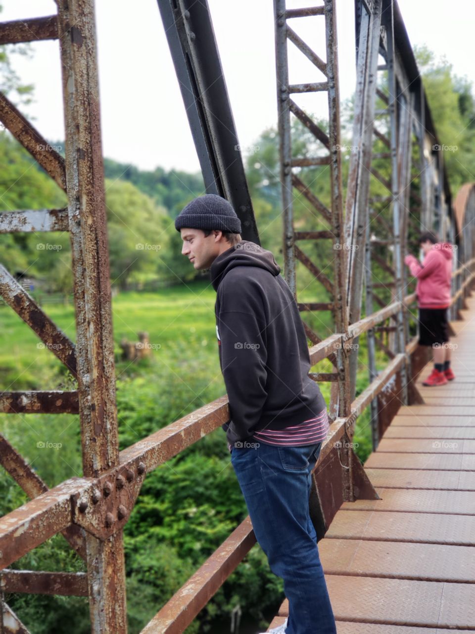 old bridge over river