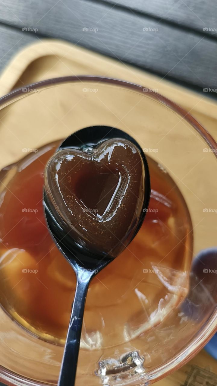 Cup of Aiyu Jelly with Honey and Lemon