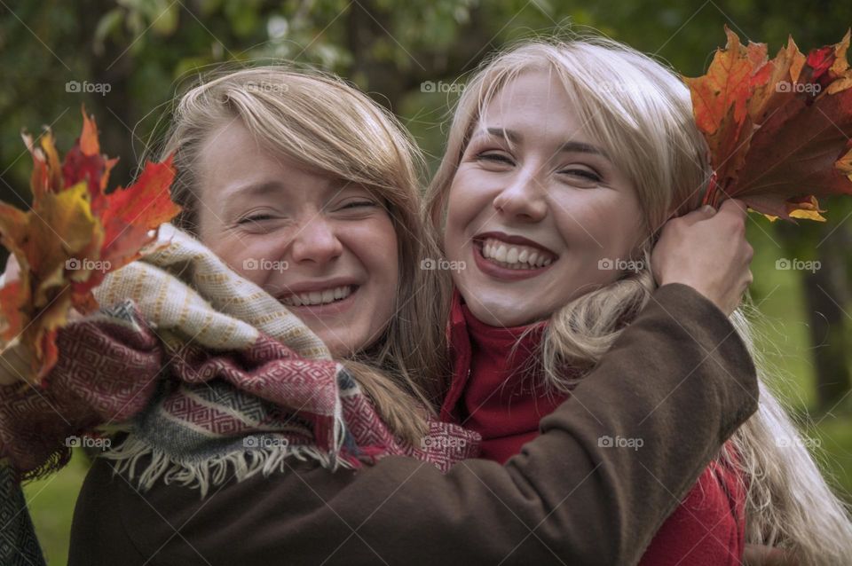 Two friends are having fun playing.