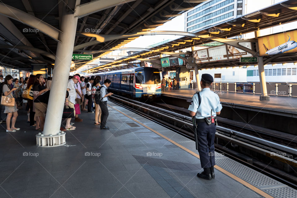 Security at BTS public train station 