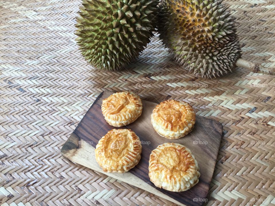 Pastry with durians tasted