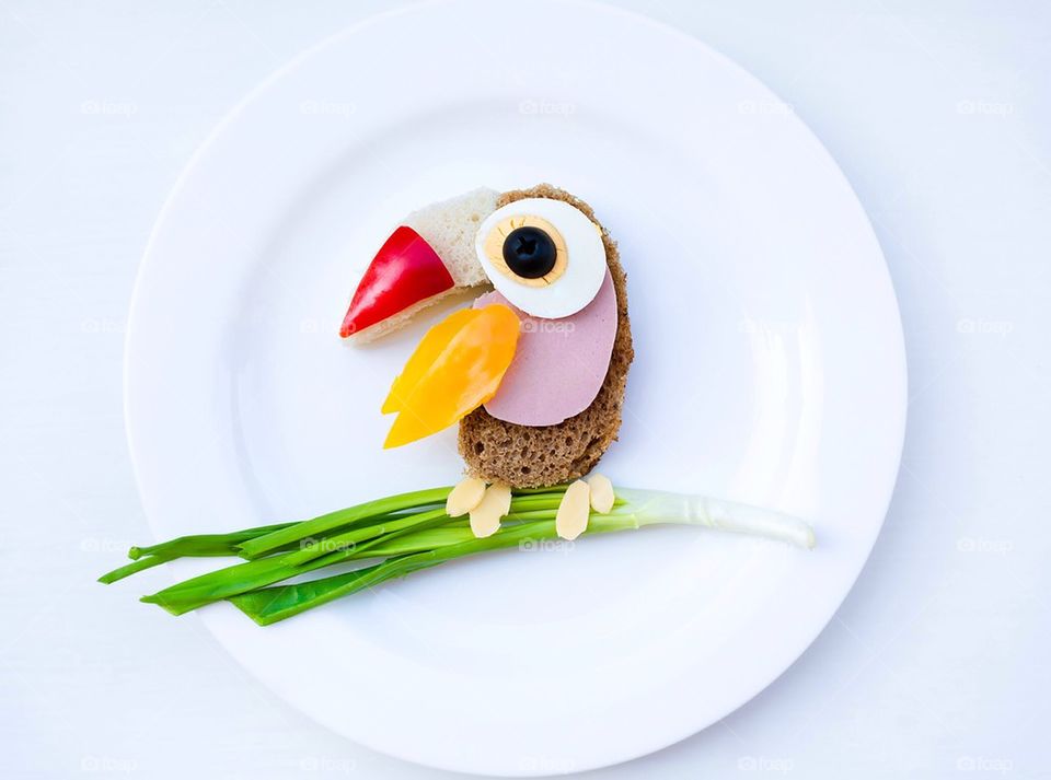 Foods served on plate