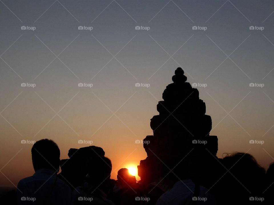Looking at sunset on the hill (Cambodia)